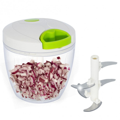 CHEFLY Hand Hold Small Food Chopper Mincer Onion Slicer Dicer Blender for Salad Seasoning Pesto L
